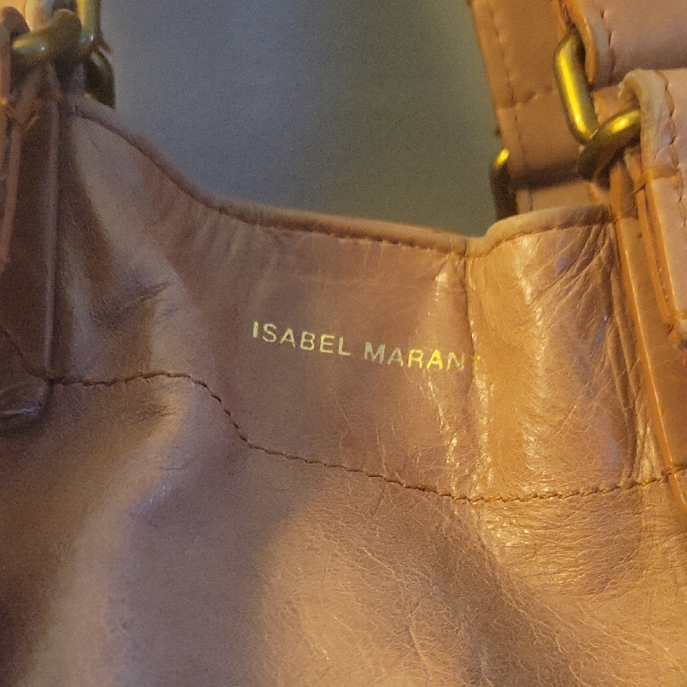 Isabel Marant Tan Leather Shoulder Bag Salmon Pink